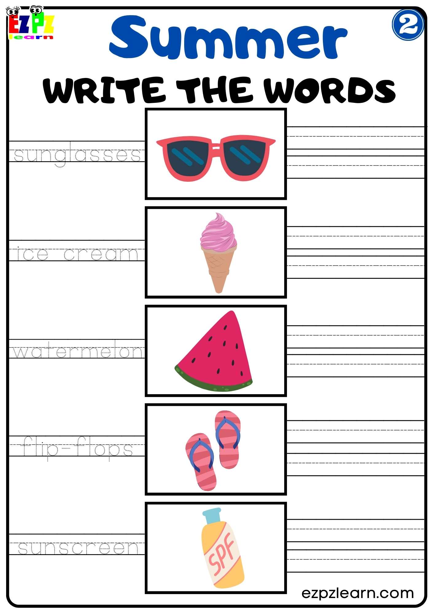 summer-write-the-words-activity-for-kids-set-2-ezpzlearn